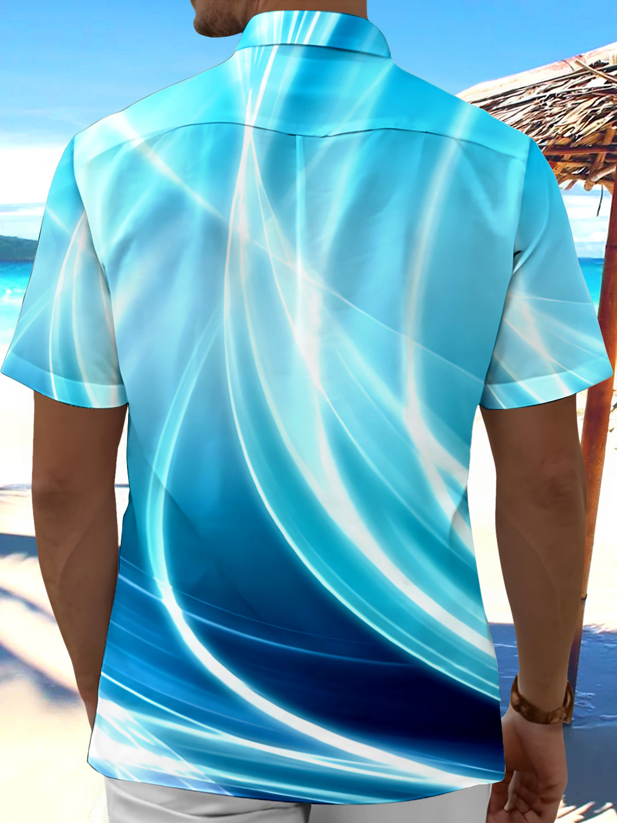 Abstract Men's Pocket Short Sleeve Shirts