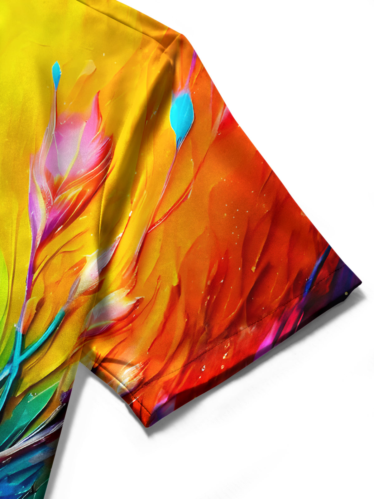 Tie Dye Floral Men's Pocket Short Sleeve Shirts