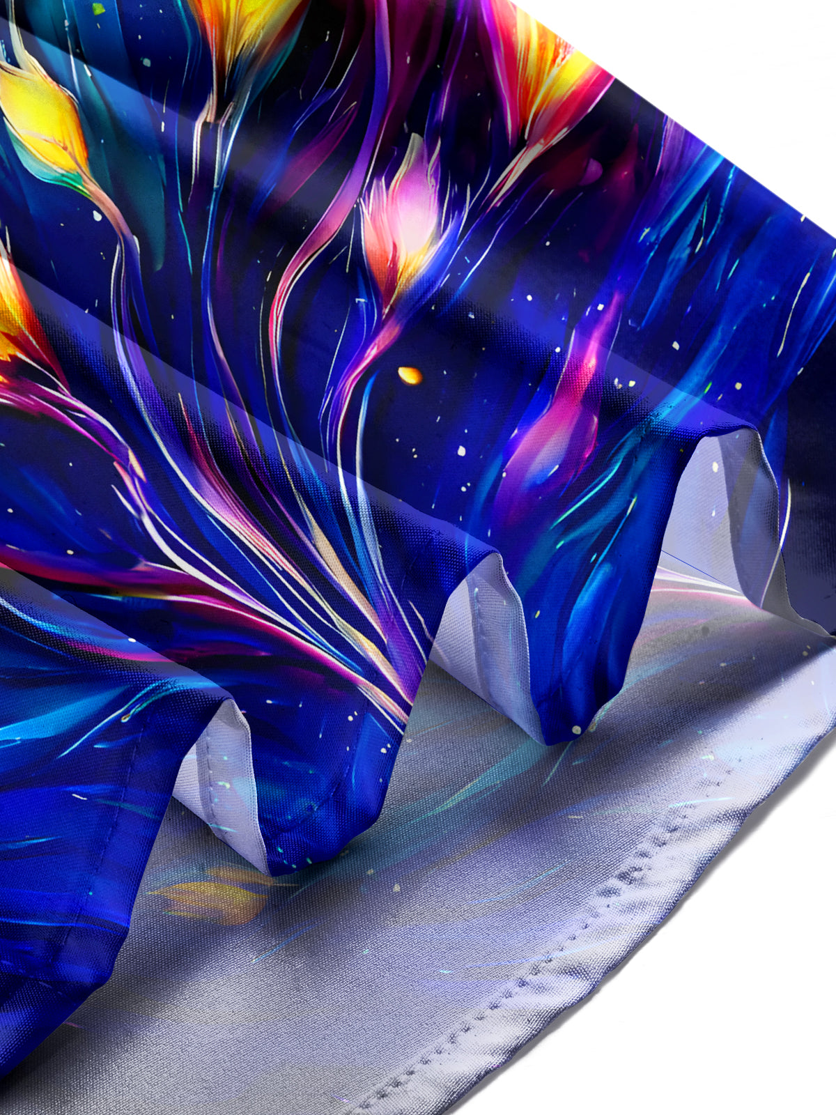 Tie Dye Floral Men's Pocket Short Sleeve Shirts