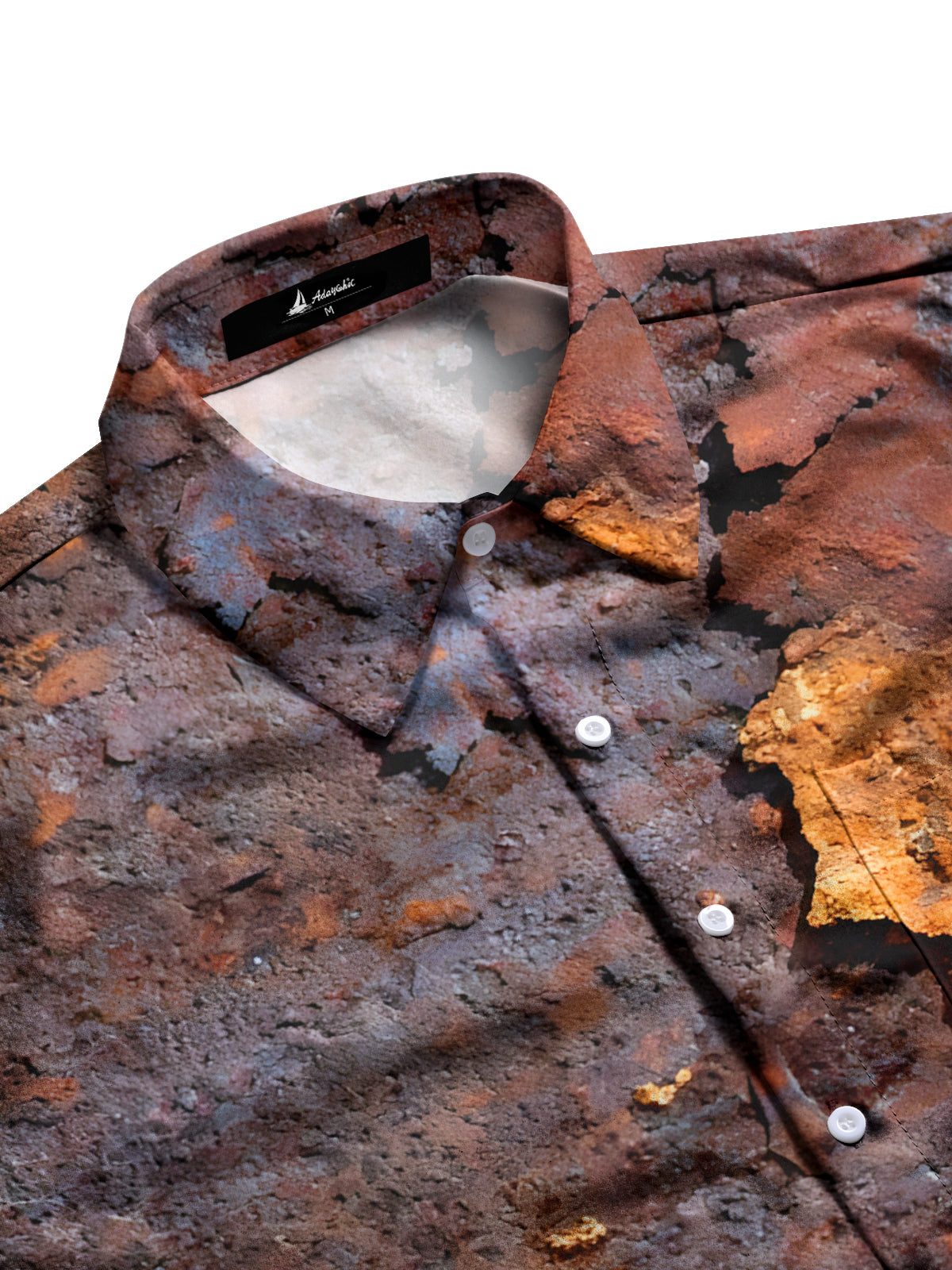 Vintage Distressed Rust Print Men's Pocket Short Sleeve Shirts