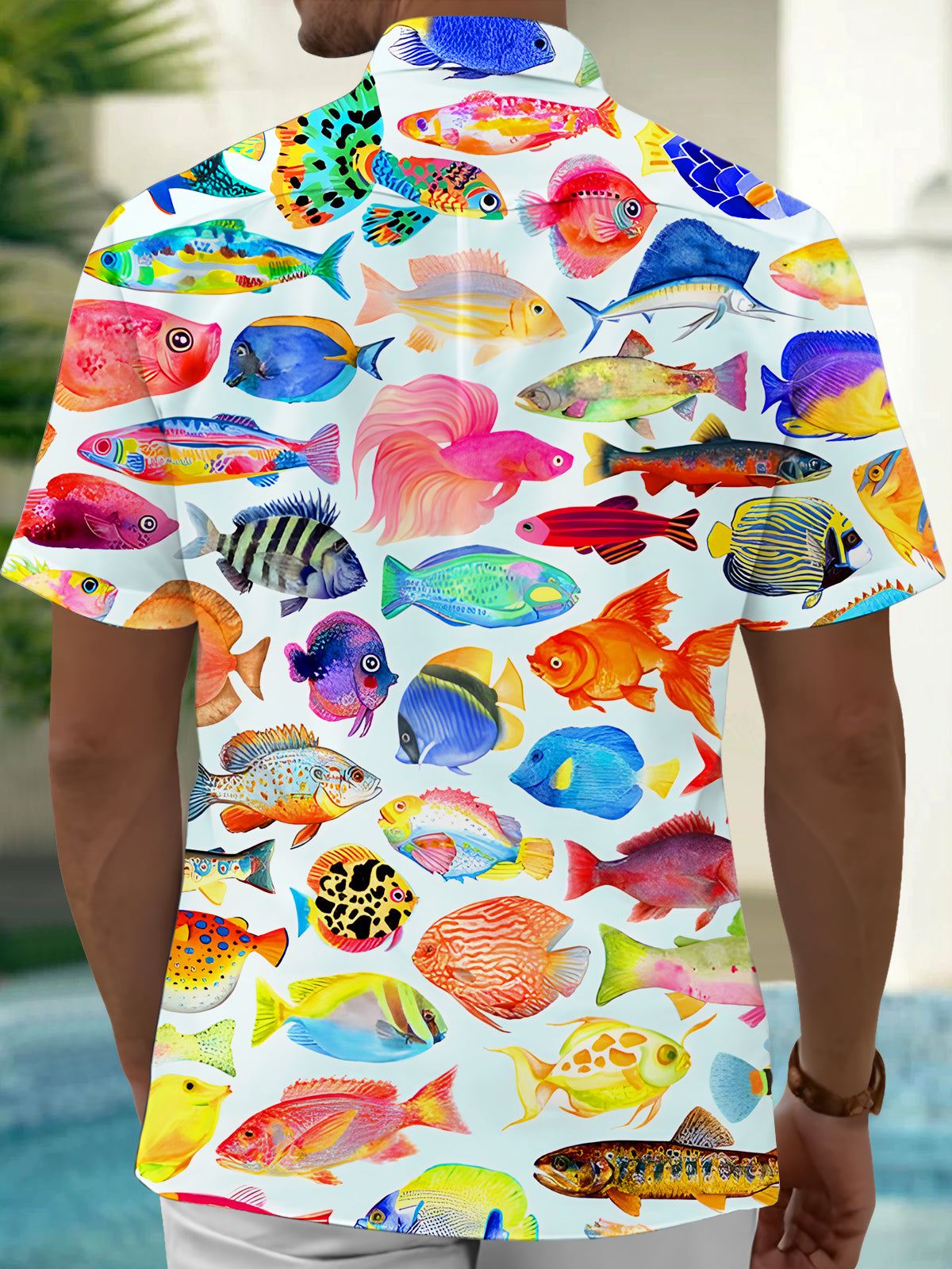Hawaiian Fish Men's Pocket Short Sleeve Shirts