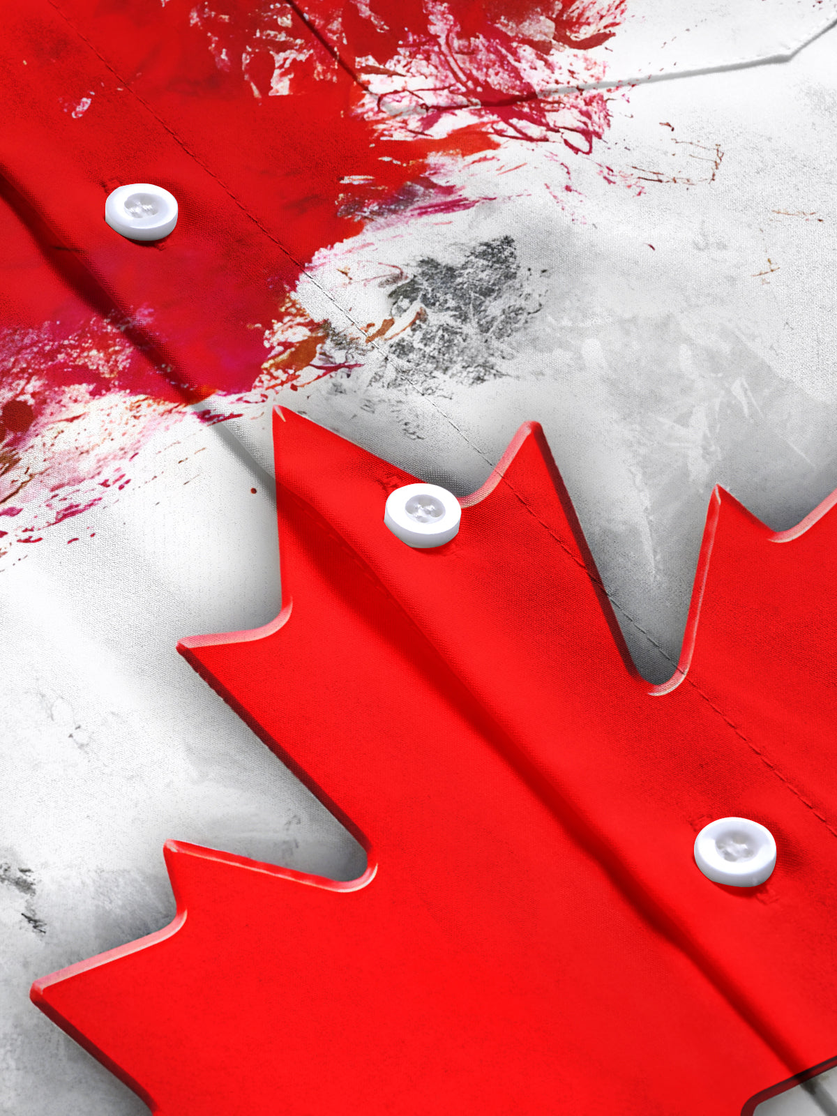 Maple Leaf Print Men's Pocket Short Sleeve Shirts