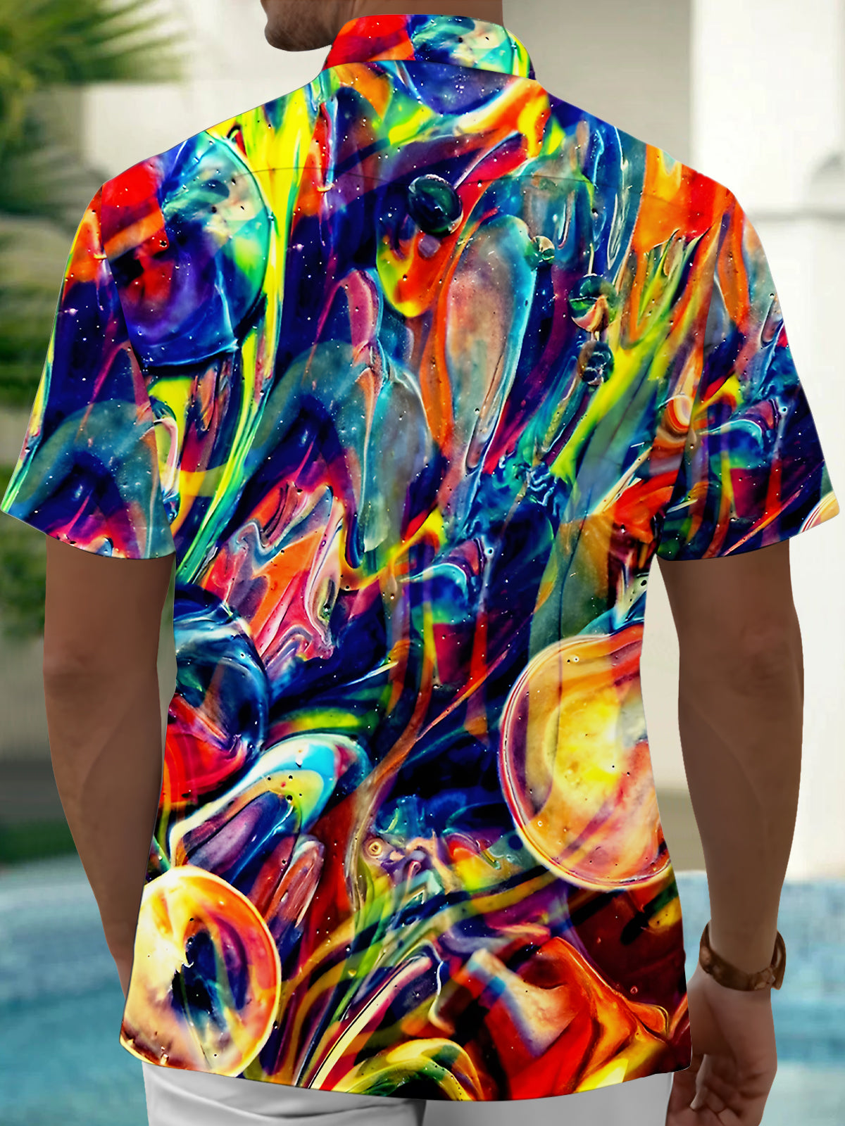 Tie Dye Men's Pocket Short Sleeve Shirts