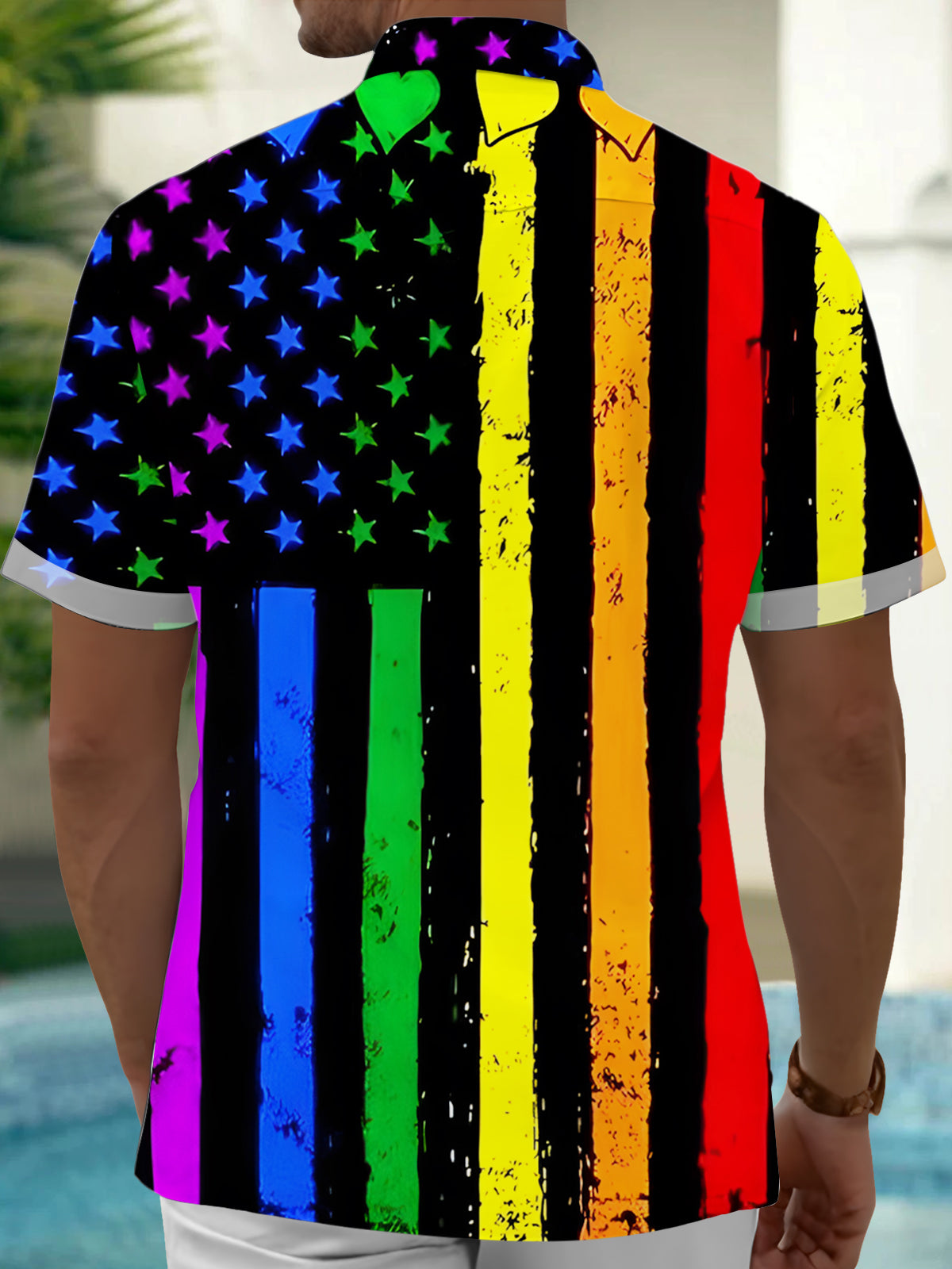 Independence Day Men's Pocket Short Sleeve Shirts