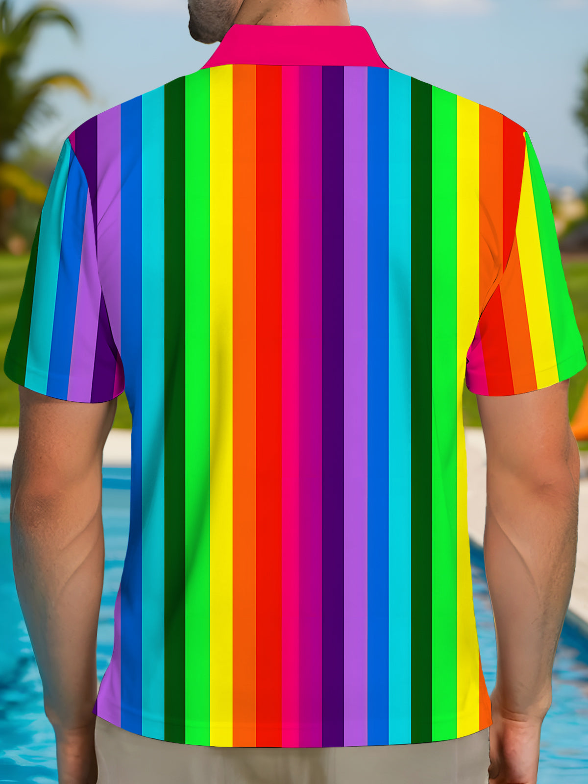 Geometry Men's Short Sleeve Button Polo Shirt