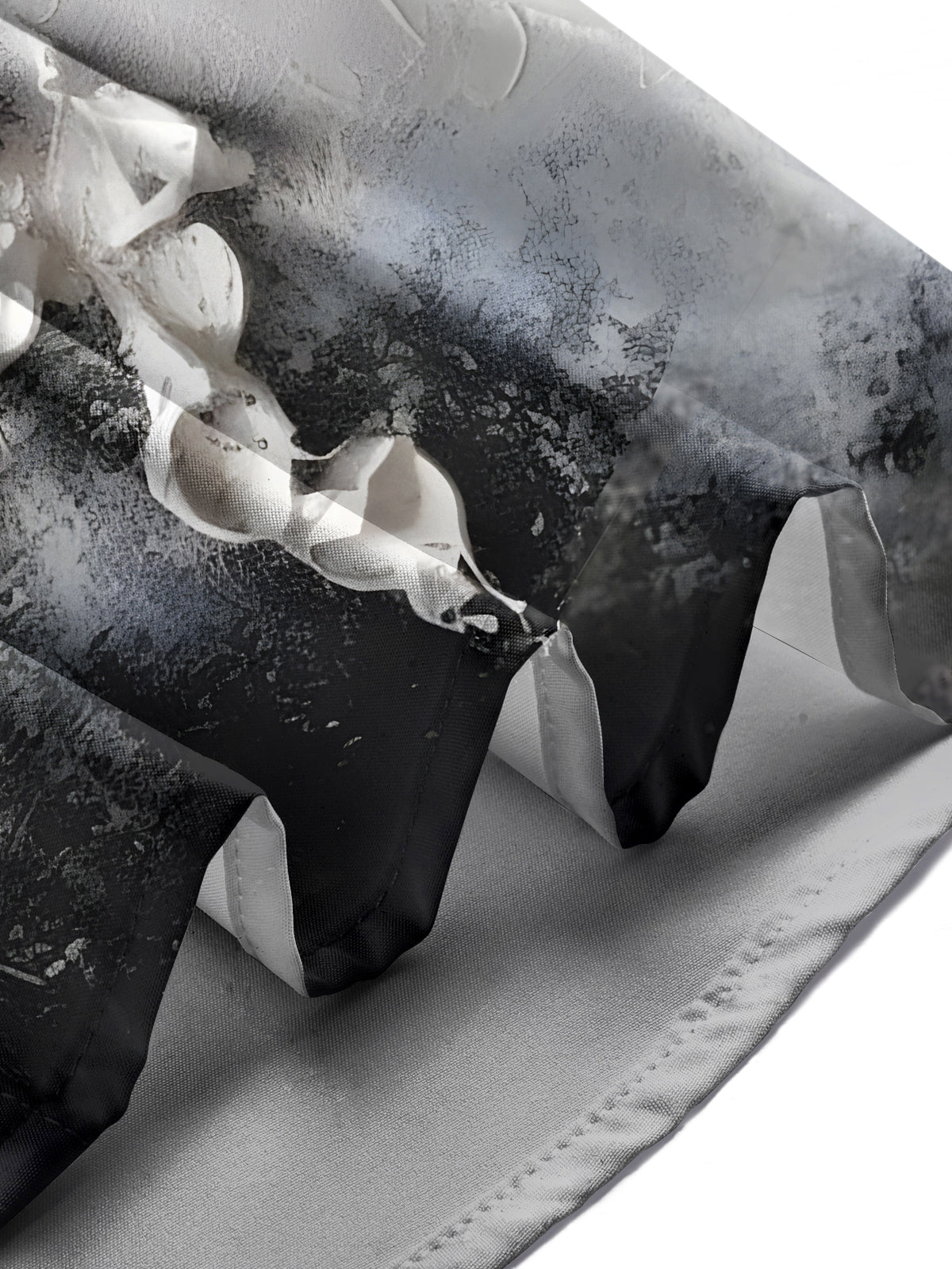 Black White Contrast Floral Print Men's Pocket Short Sleeve Shirts