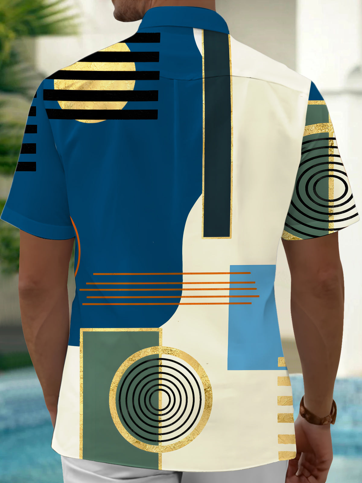 Geometry Men's Pocket Short Sleeve Shirts