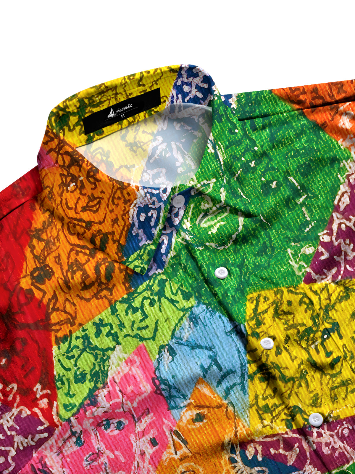 Vintage Abstract Art Print Men's Pocket Short Sleeve Shirts