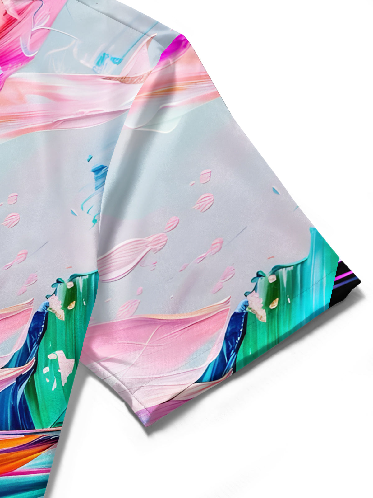 Hawaiian Floral Print Men's Pocket Short Sleeve Shirts