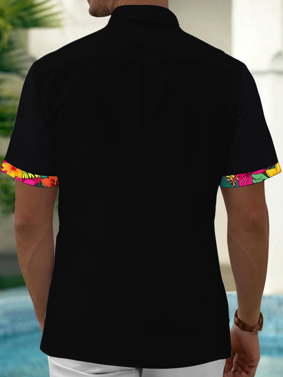 Floral Men's Pocket Short Sleeve Shirts