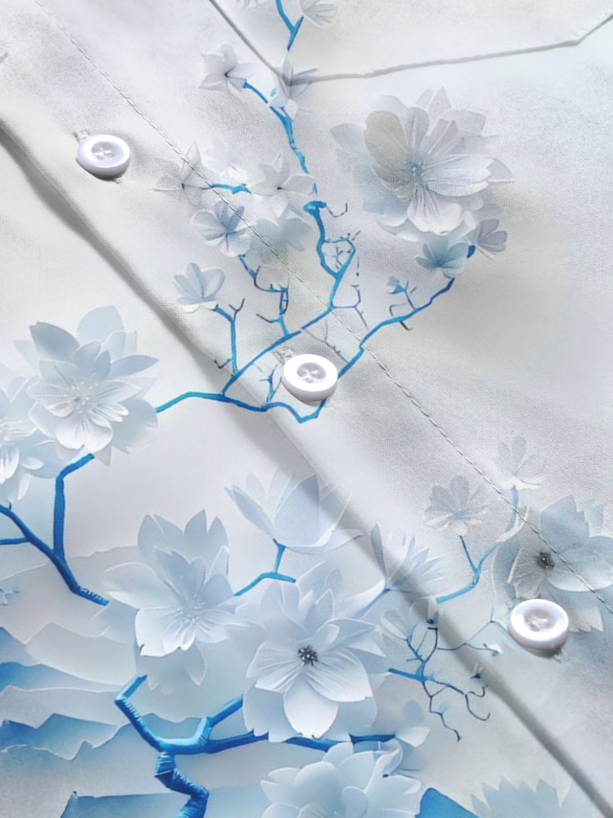 Floral Print Men's Pocket Short Sleeve Shirts