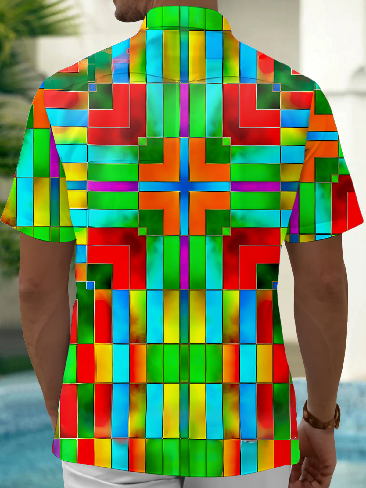 Geometry Men's Pocket Short Sleeve Shirts