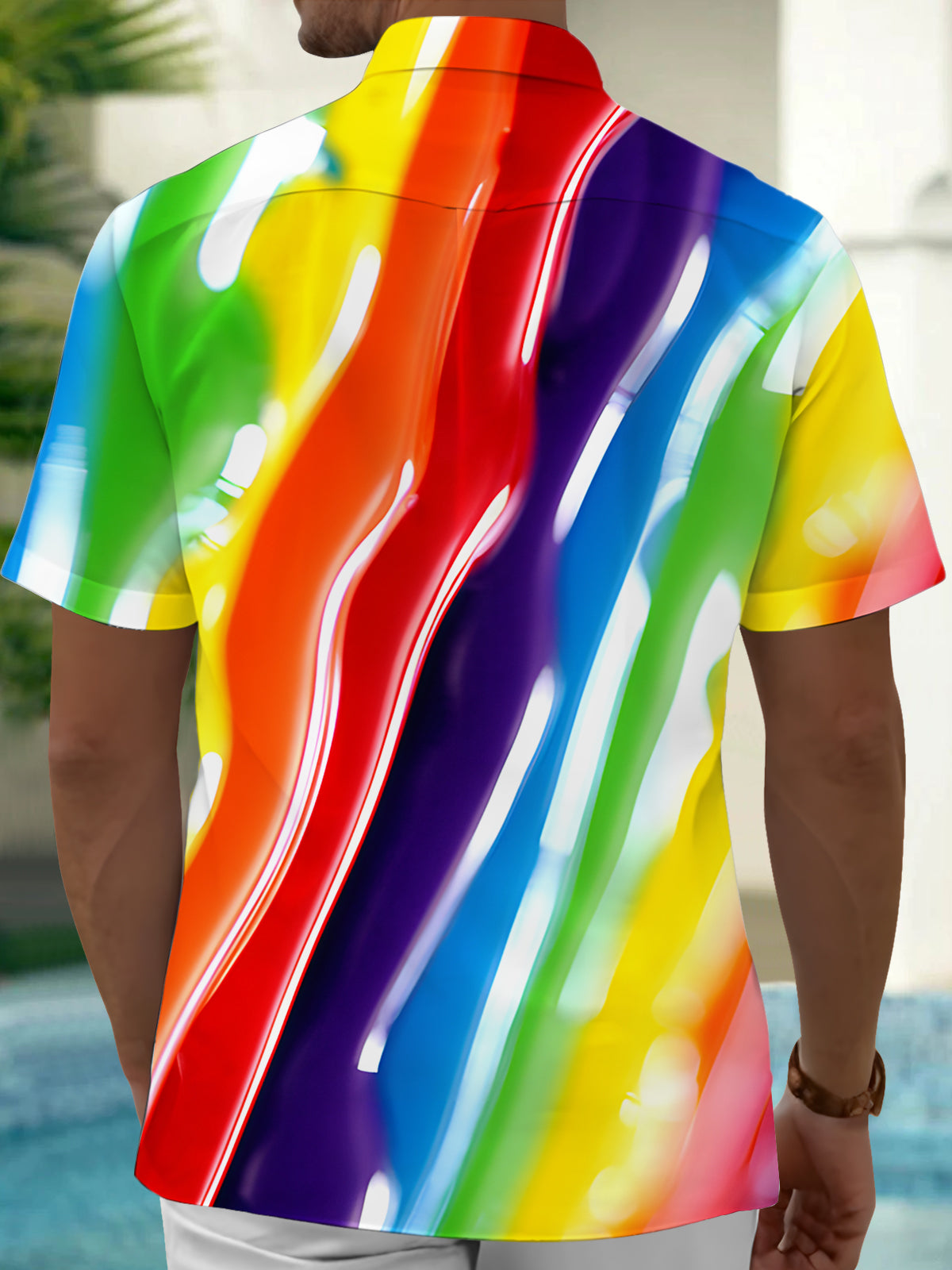 Tie Dye Men's Pocket Short Sleeve Shirts