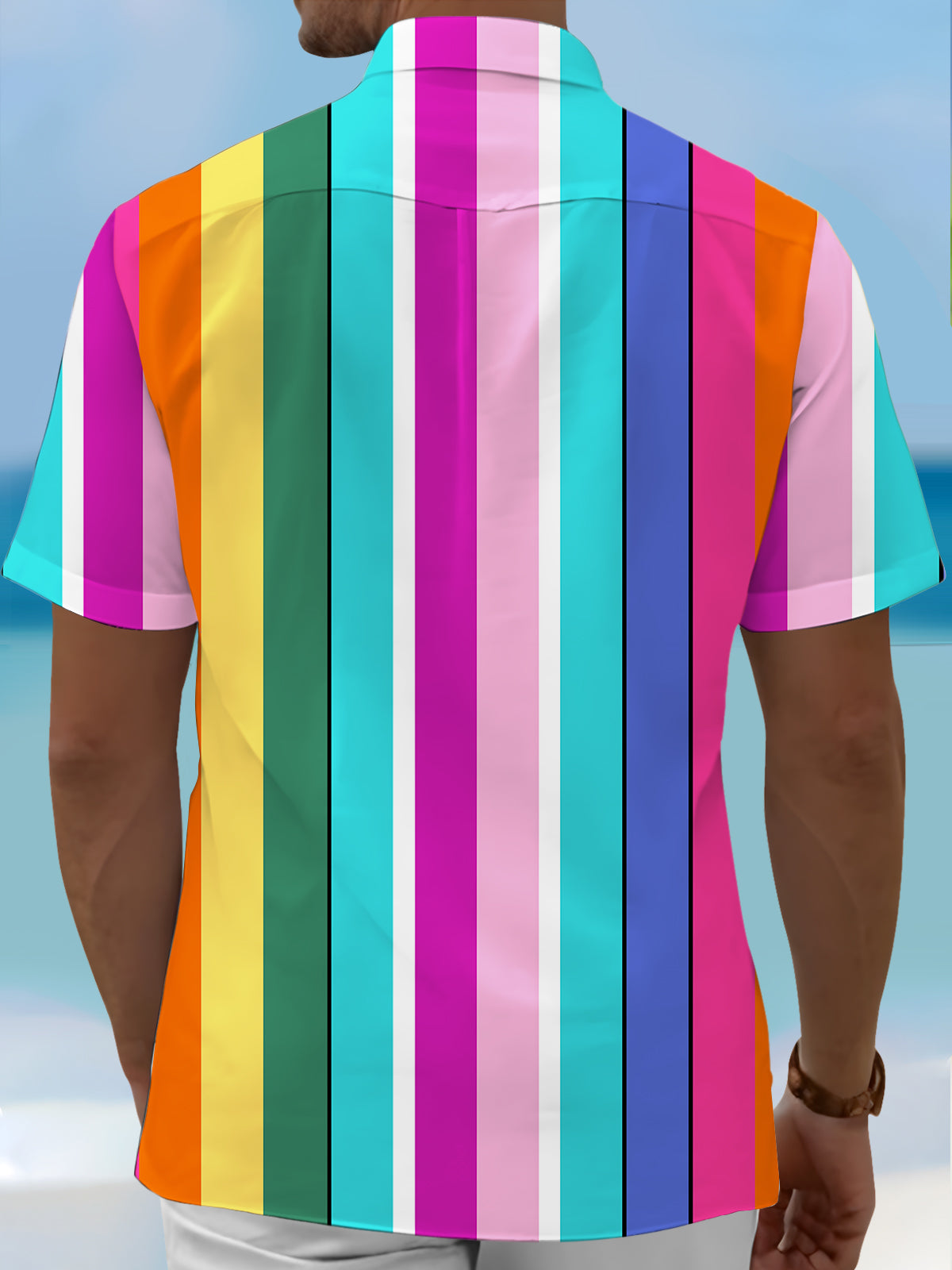 Stripes Men's Short Sleeve Shirts