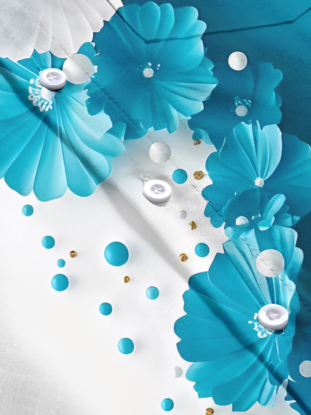 Floral Print Men's Pocket Short Sleeve Shirts