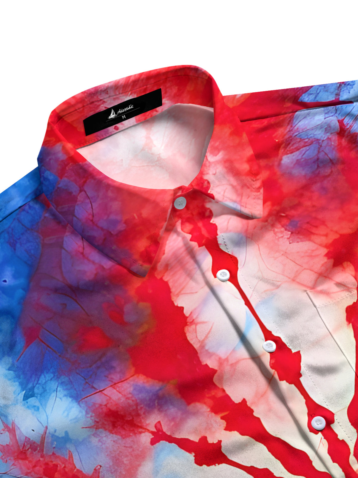 Independence Day Tie Dye Gradient Print Men's Pocket Short Sleeve Shirts