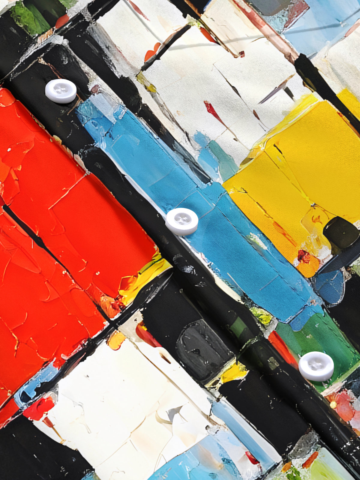 Geometric Color Block Print Men's Pocket Short Sleeve Shirts