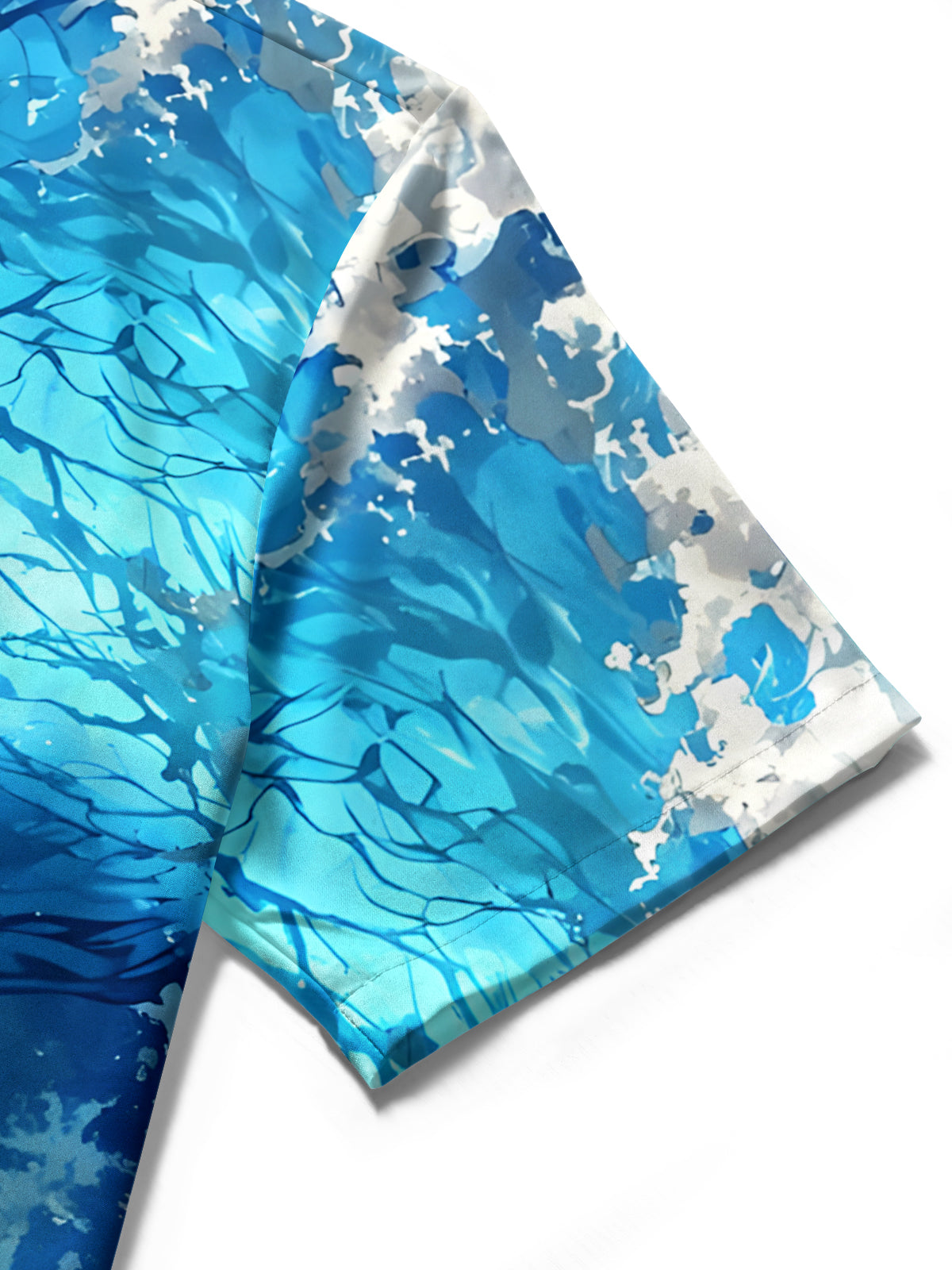 Hawaiian Ocean Waves Men's Pocket Short Sleeve Shirts