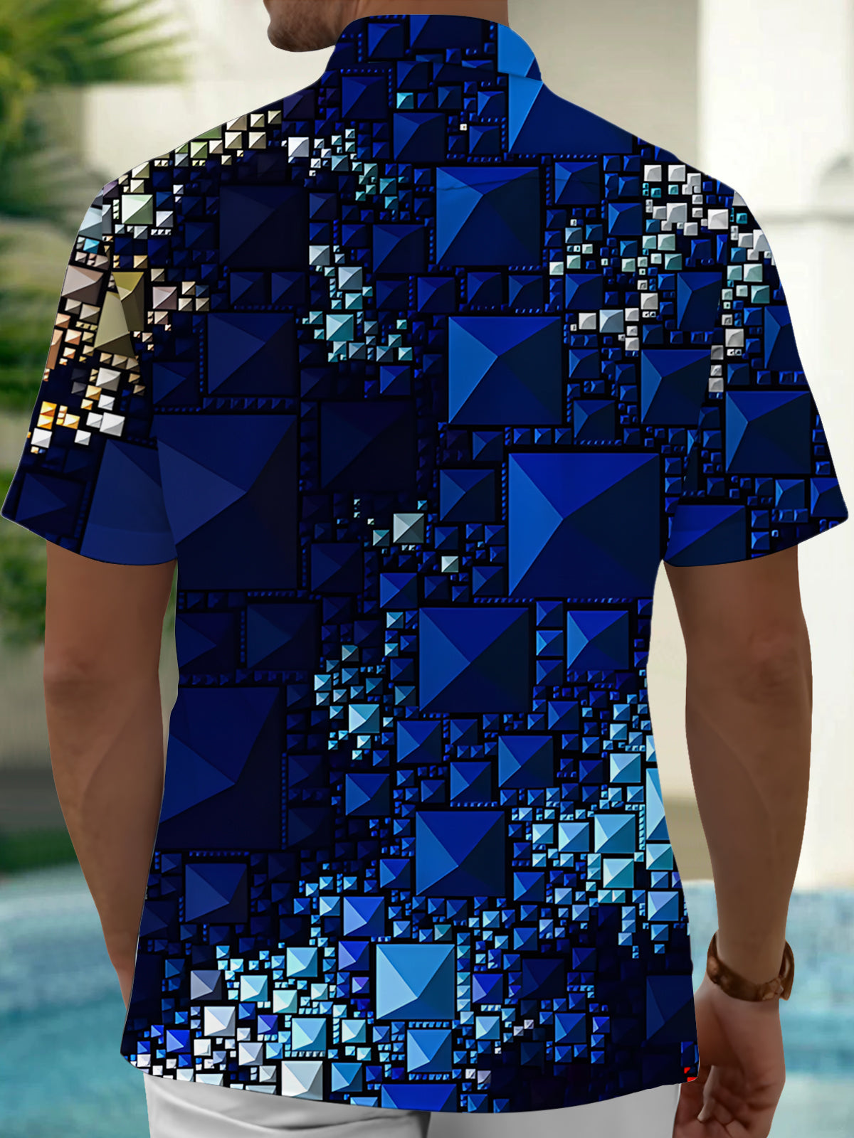 Geometry Men's Pocket Short Sleeve Shirts