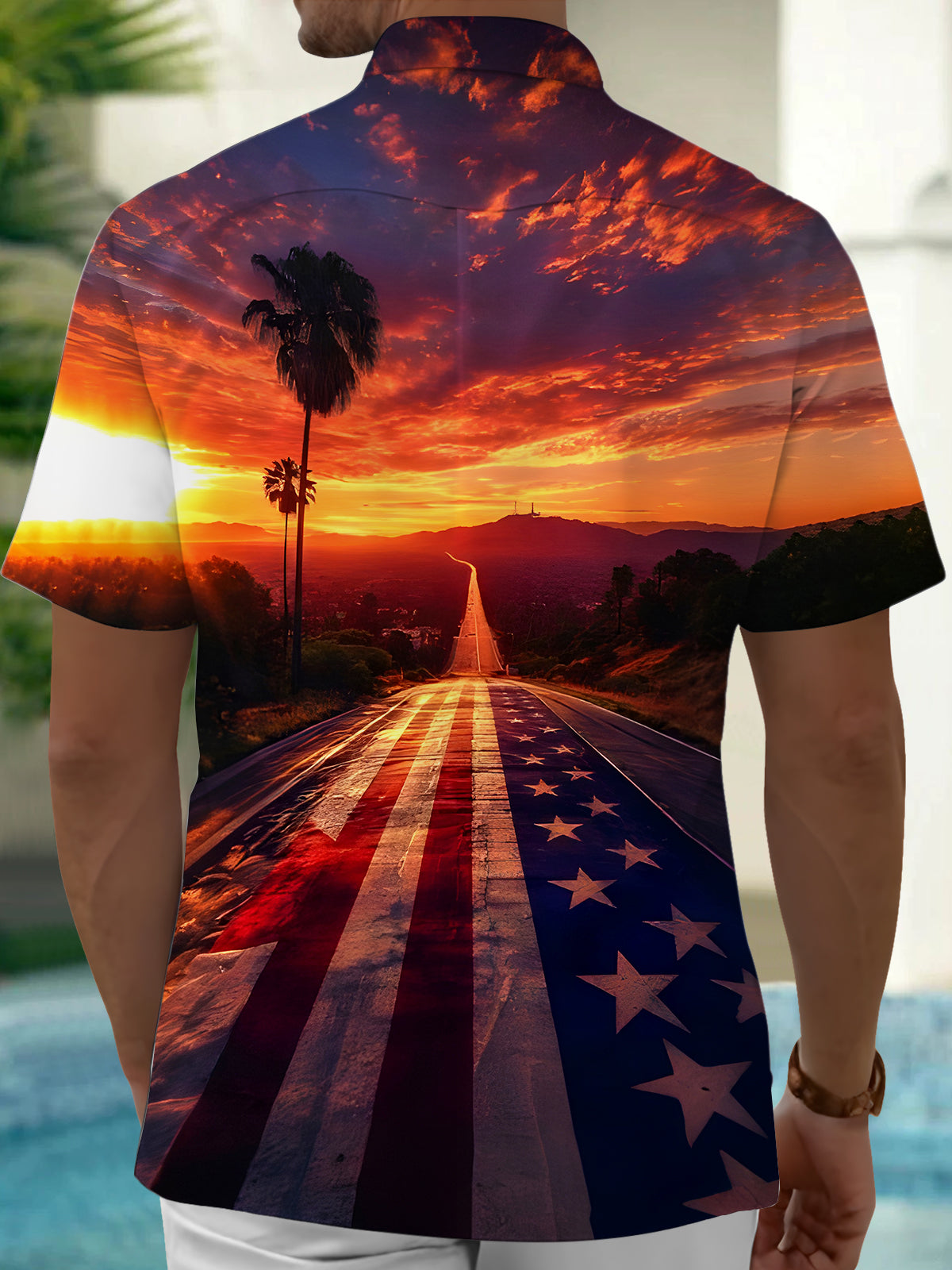 Sunset Men's Pocket Short Sleeve Shirts