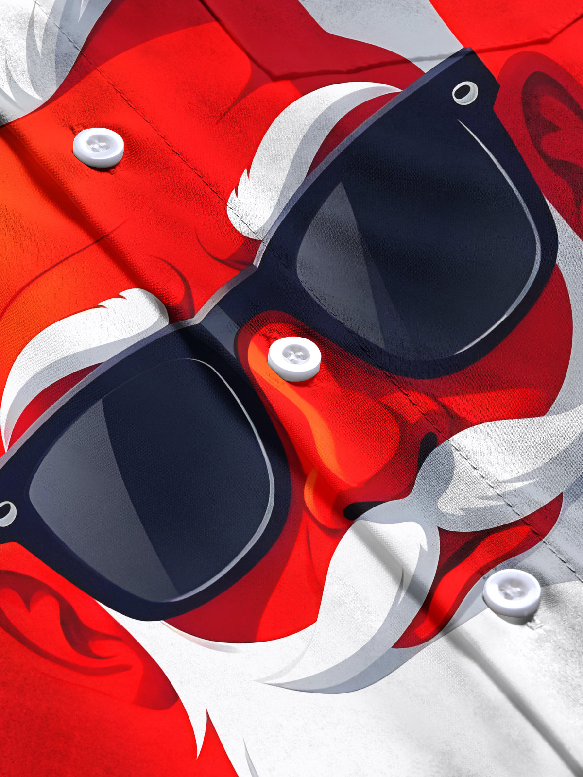 Santa Claus Sunglasses Men's Pocket Short Sleeve Shirts