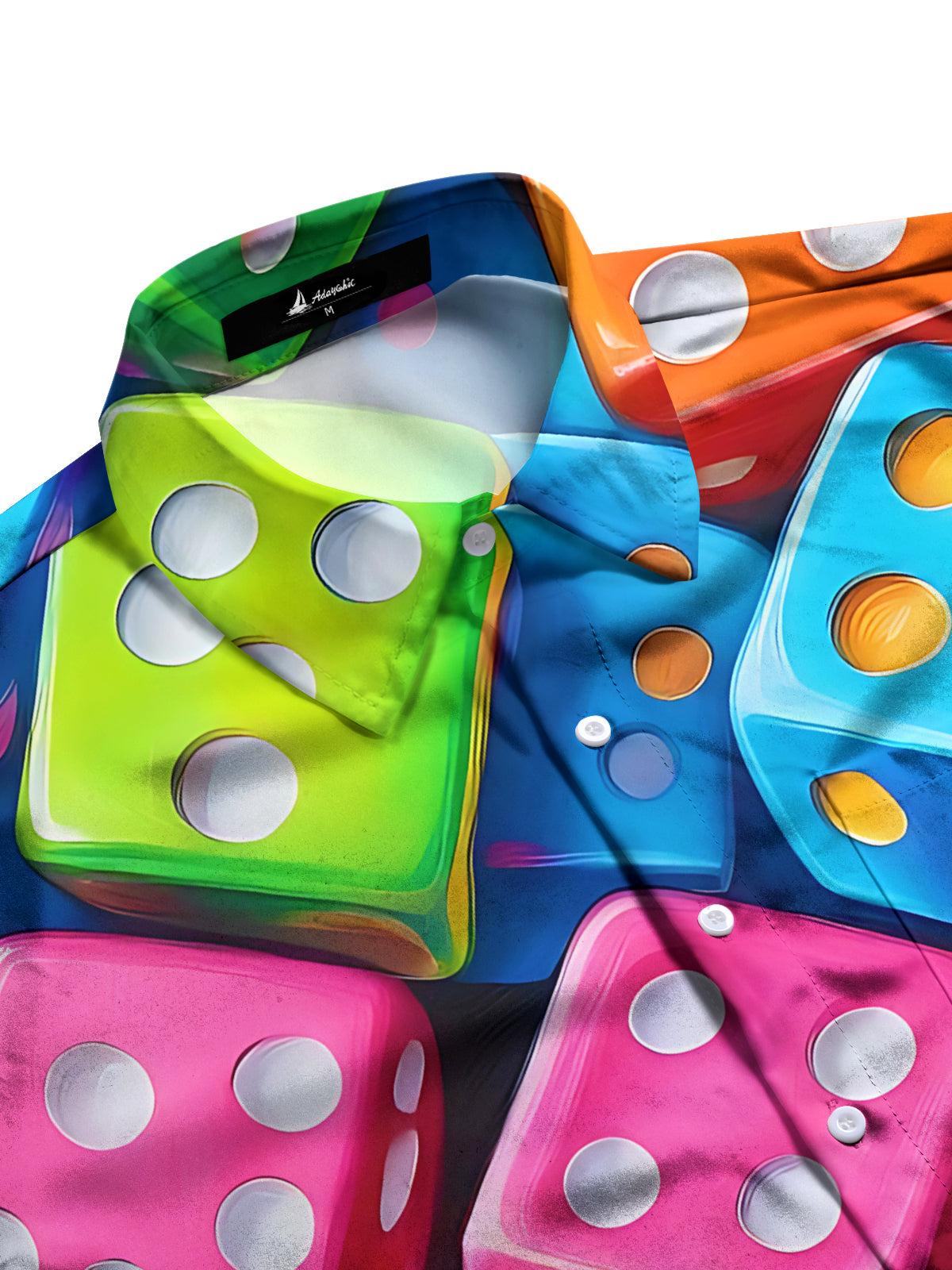 Dice Print Men's Pocket Short Sleeve Shirts