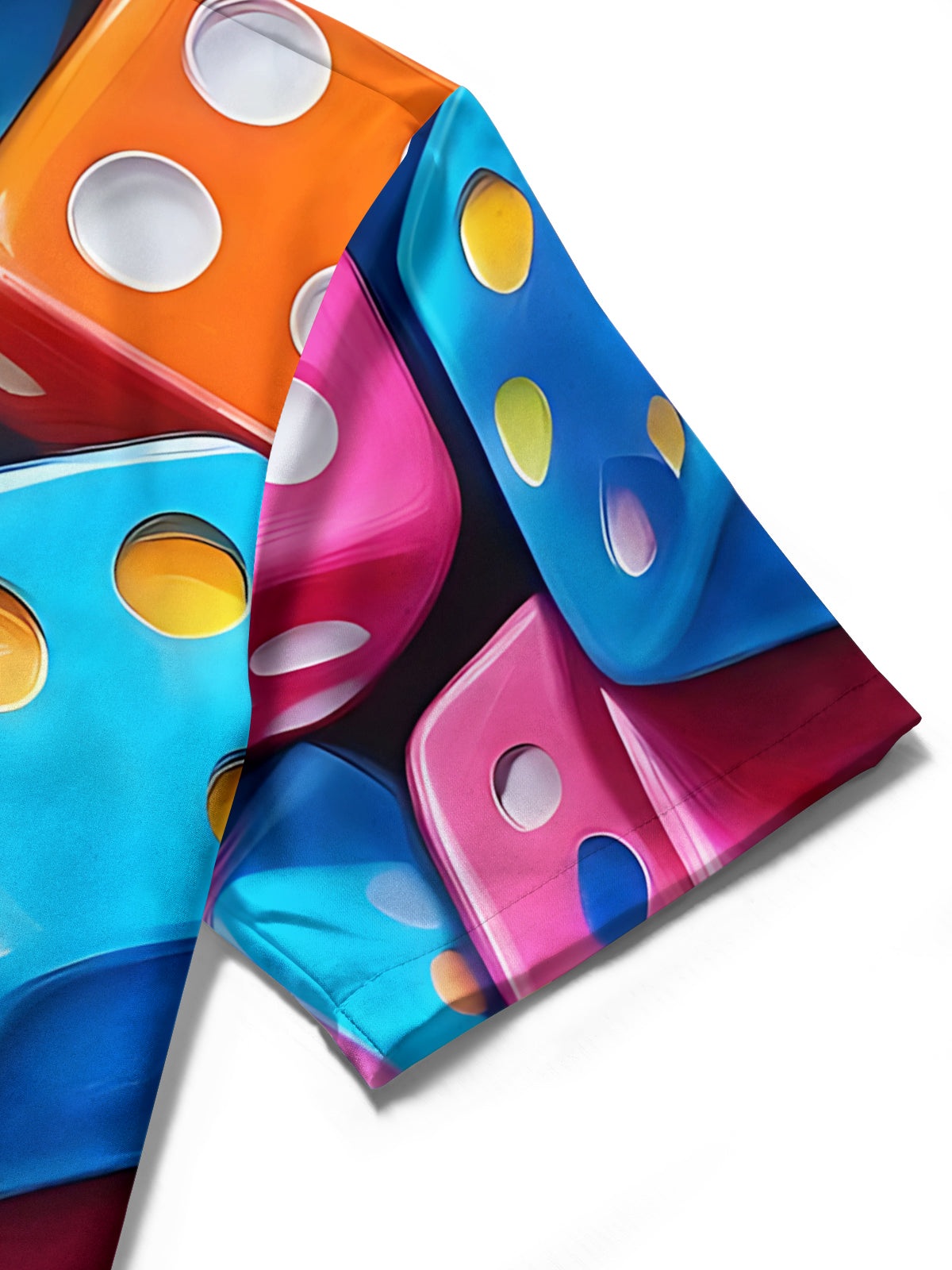 Dice Print Men's Pocket Short Sleeve Shirts