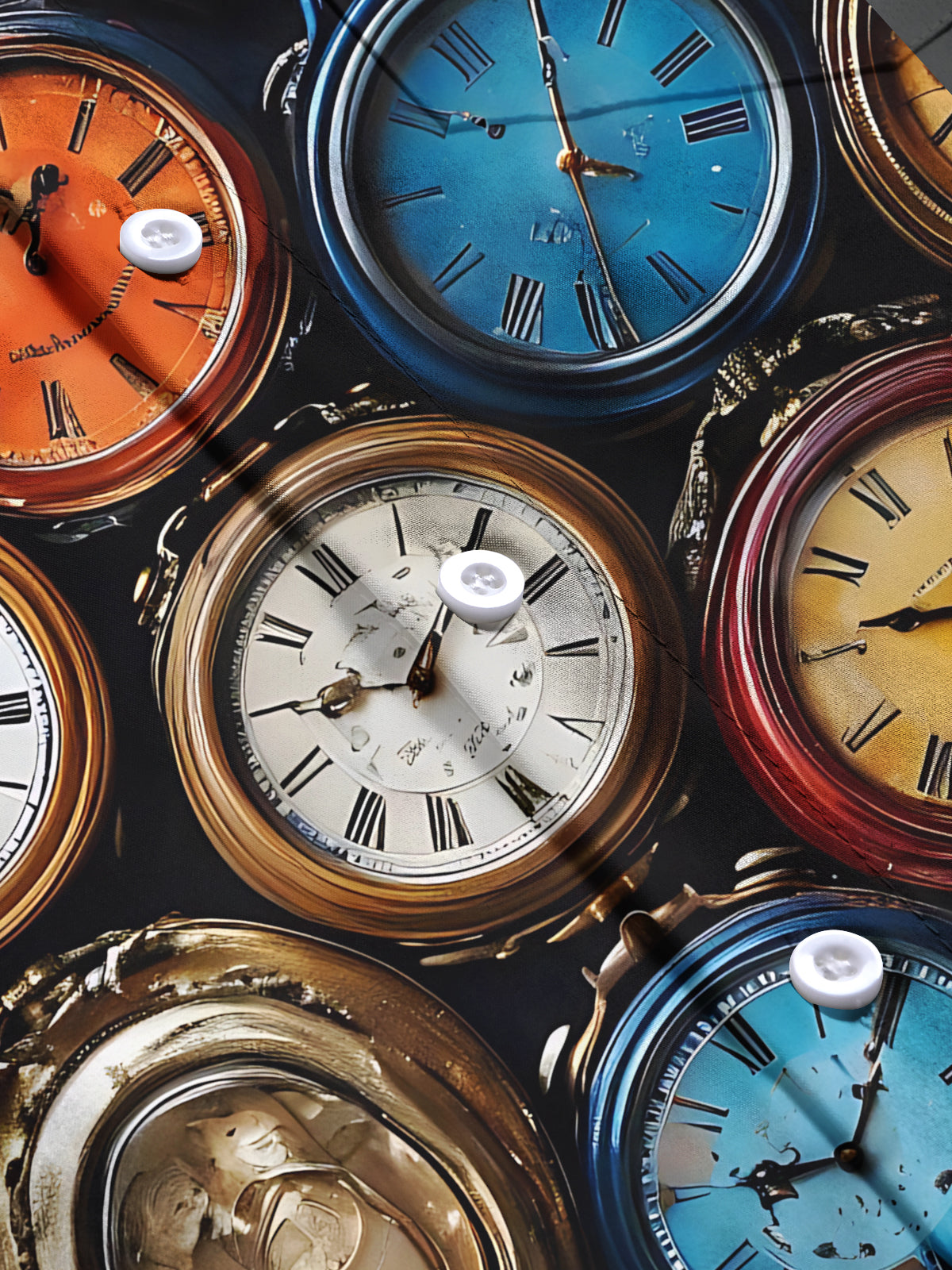 Pocket Watch Print Men's Pocket Short Sleeve Shirts