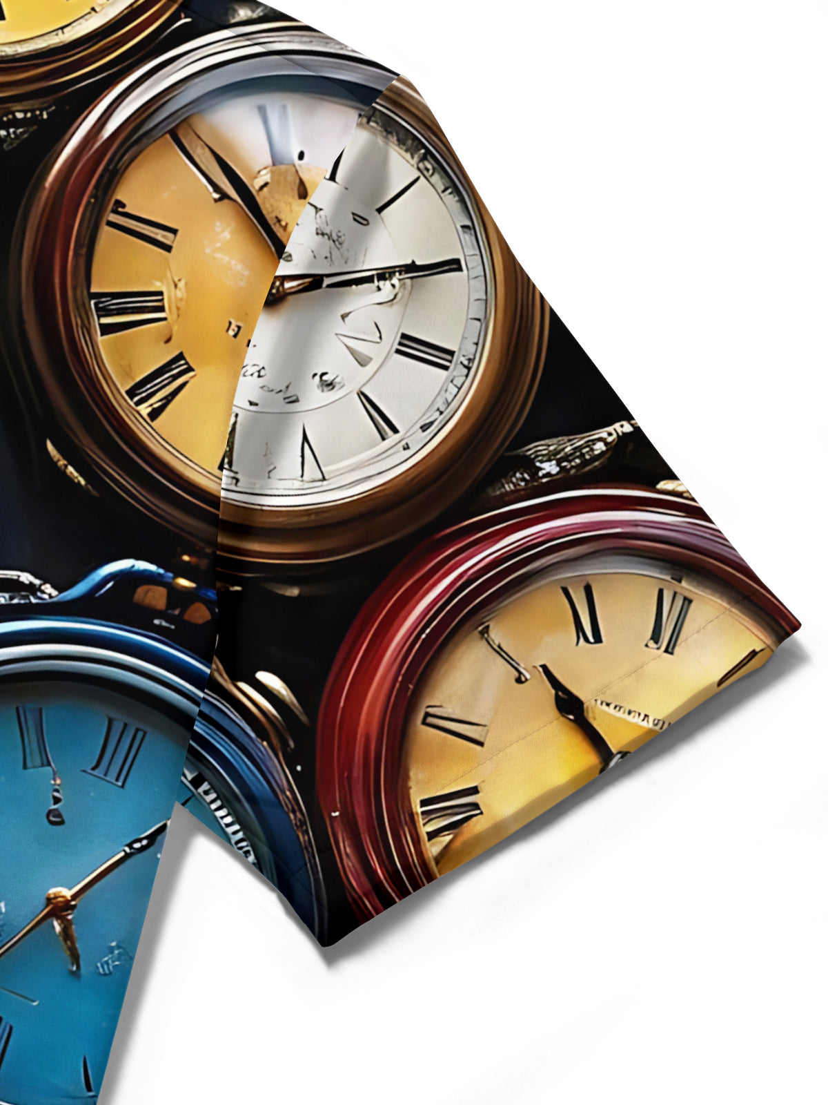 Pocket Watch Print Men's Pocket Short Sleeve Shirts