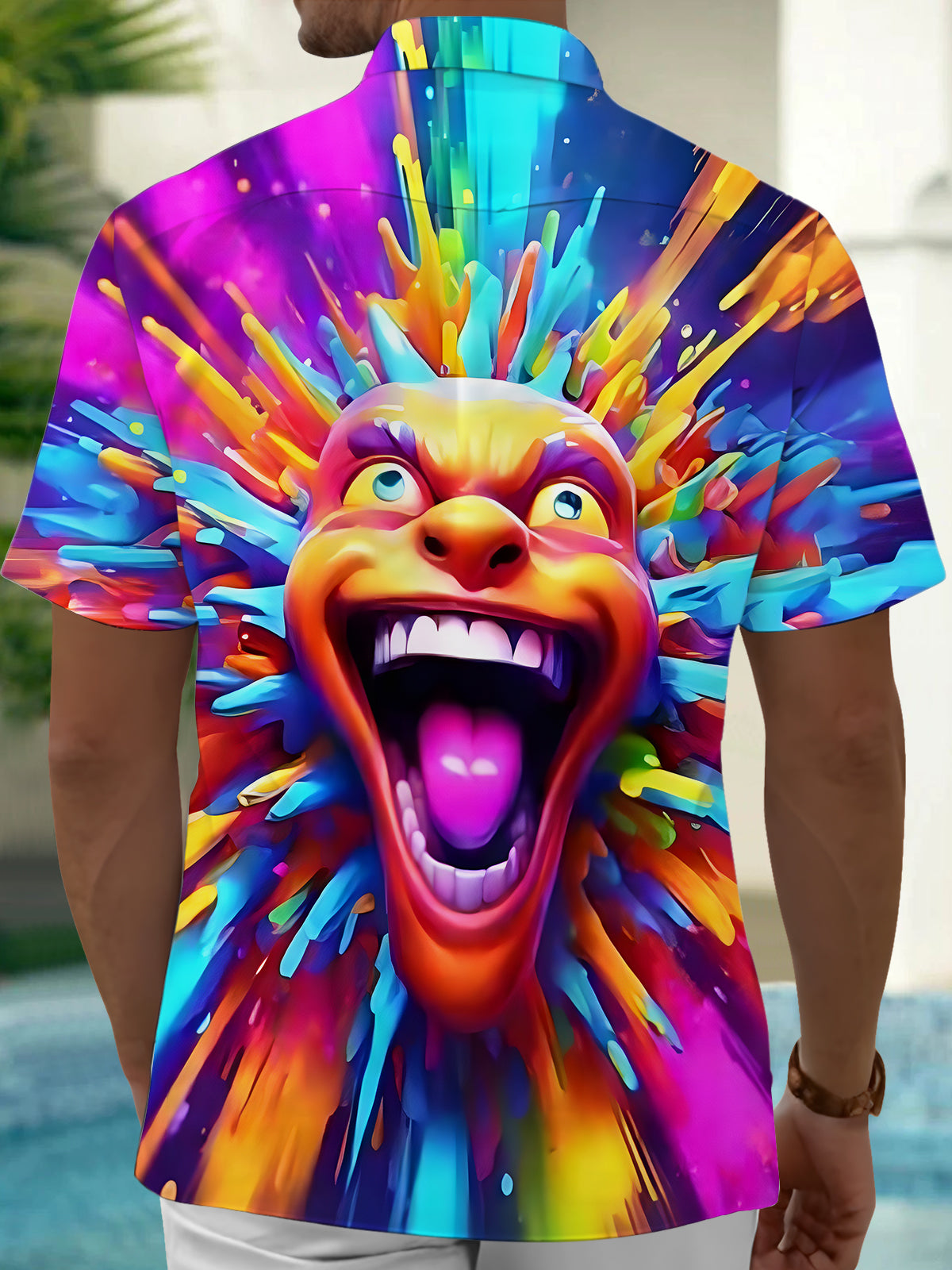 Abstract Men's Pocket Short Sleeve Shirts