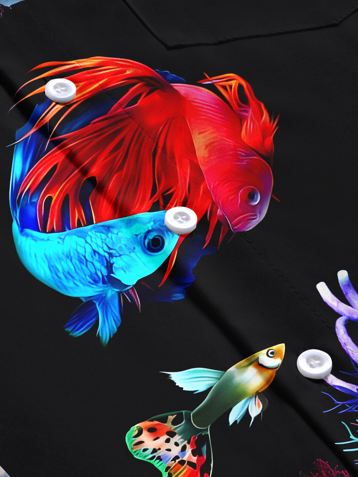 Hawaiian Fish Men's Pocket Short Sleeve Shirts