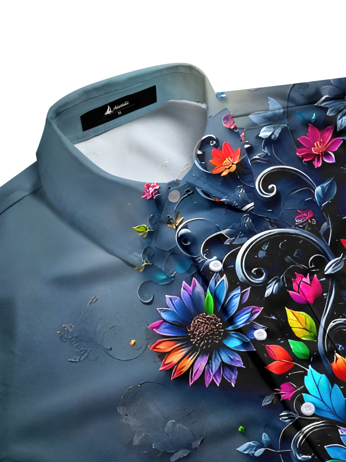 Floral Men's Pocket Short Sleeve Shirts