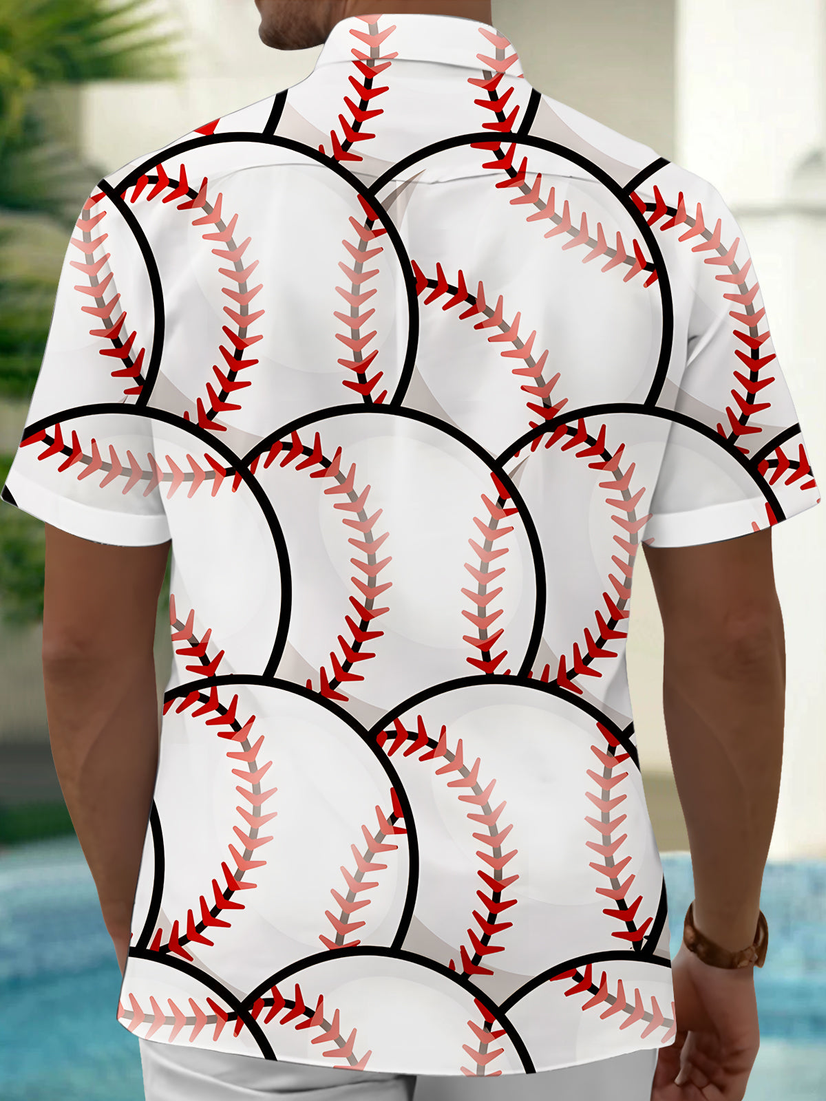 Baseball Men's Pocket Short Sleeve Shirts
