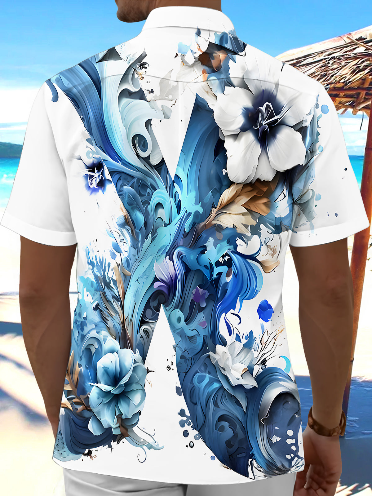 Floral Men's Pocket Short Sleeve Shirts