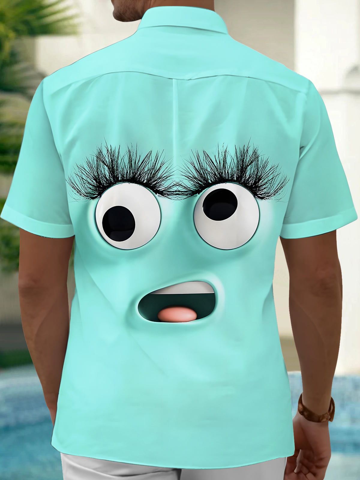 Funny Face Men's Pocket Short Sleeve Shirts