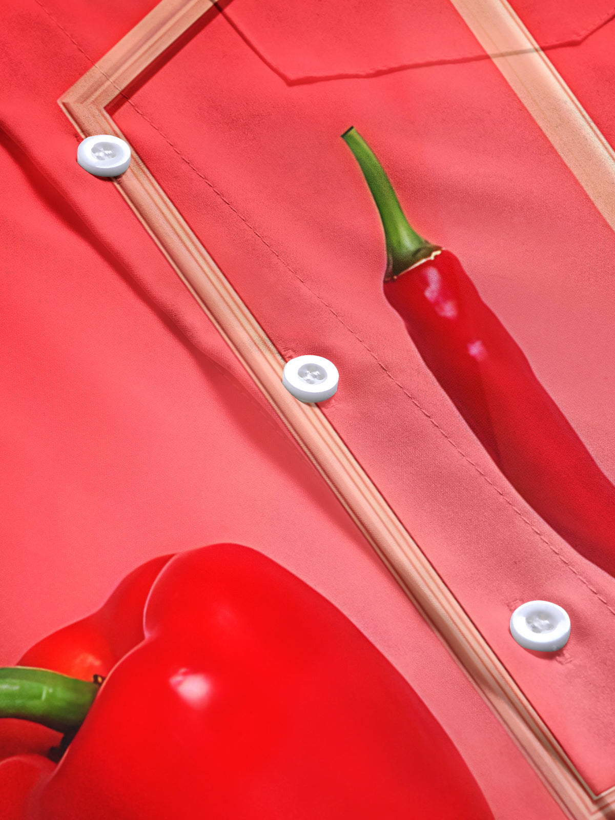 Chili Print Men's Pocket Short Sleeve Shirts