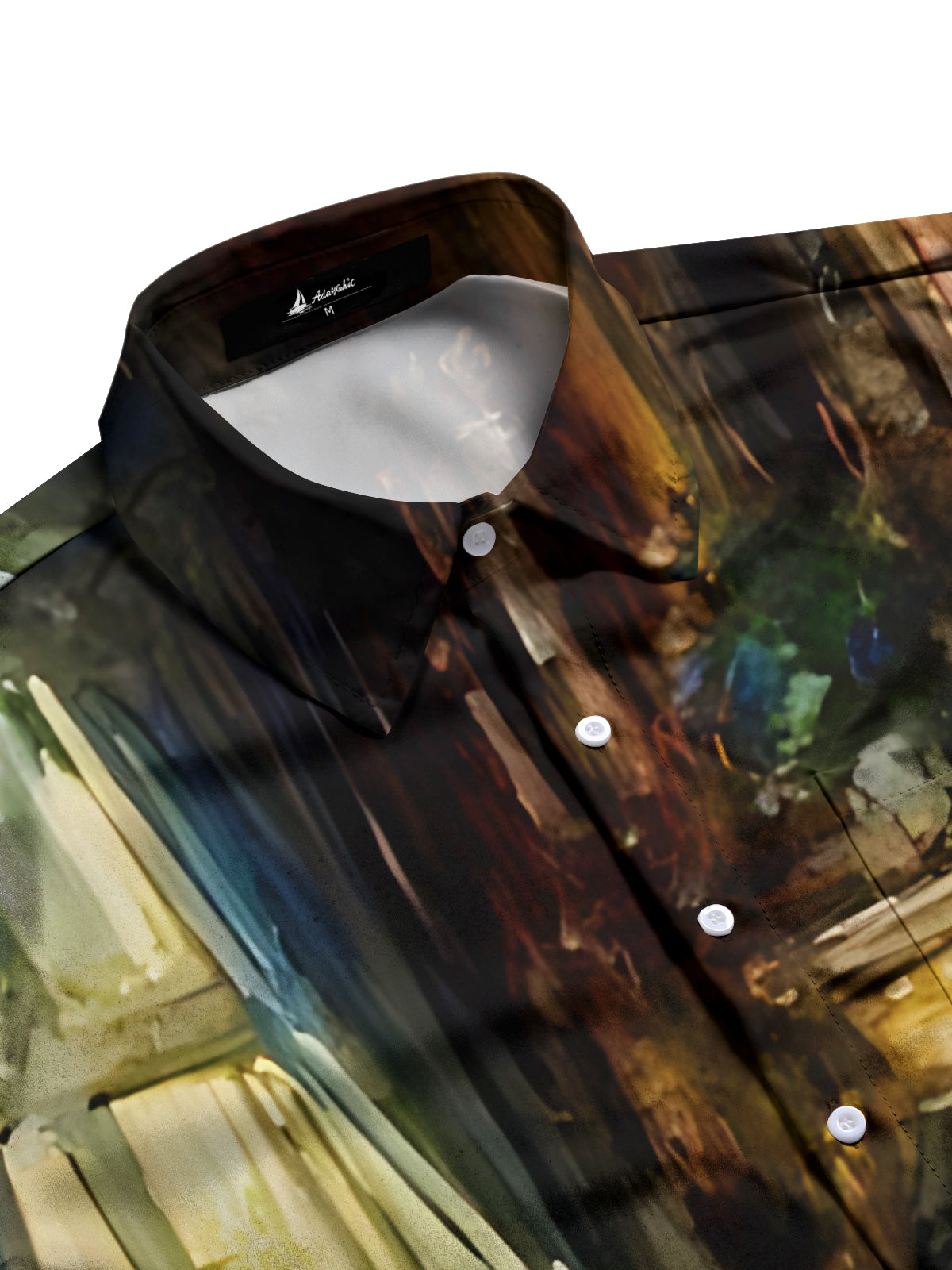 Piano Painting Print Men's Pocket Short Sleeve Shirts