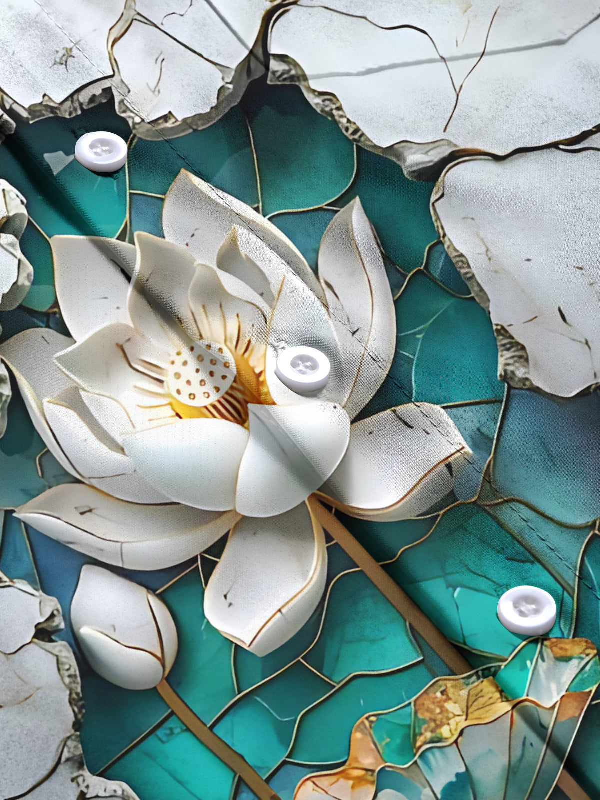 Floral Print Men's Pocket Short Sleeve Shirts