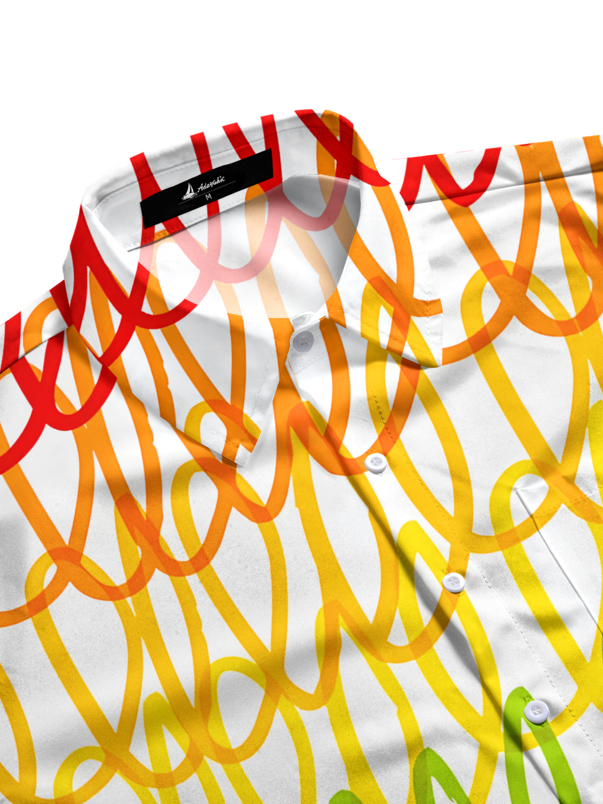 Rainbow Lines Print Men's Pocket Short Sleeve Shirts