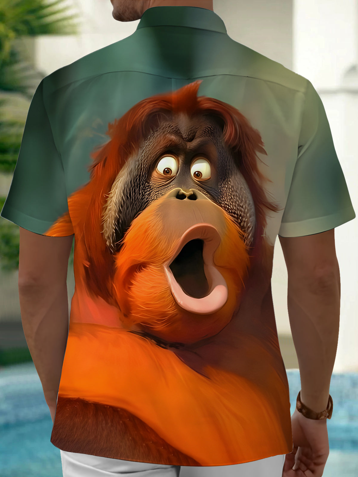 Funny Animal Men's Pocket Short Sleeve Shirts