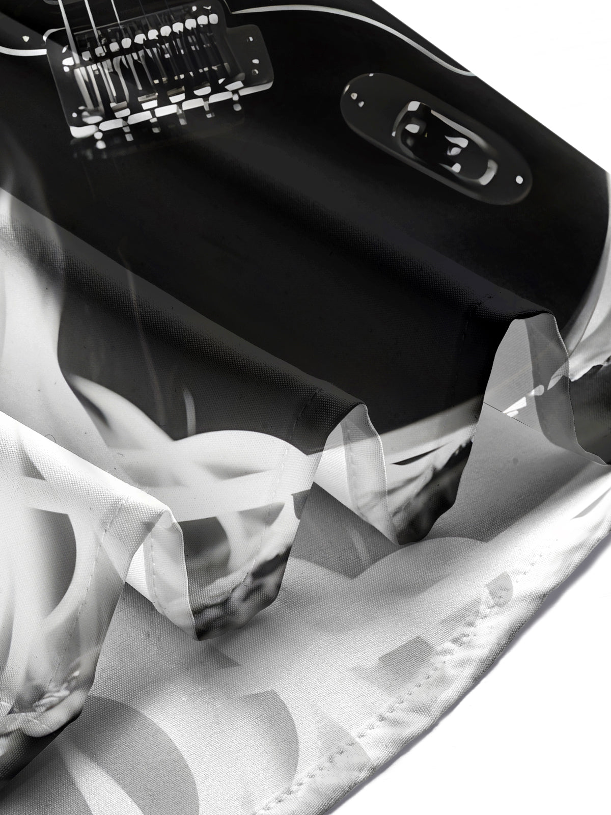 Flame Electric Guitar Men's Pocket Short Sleeve Shirts