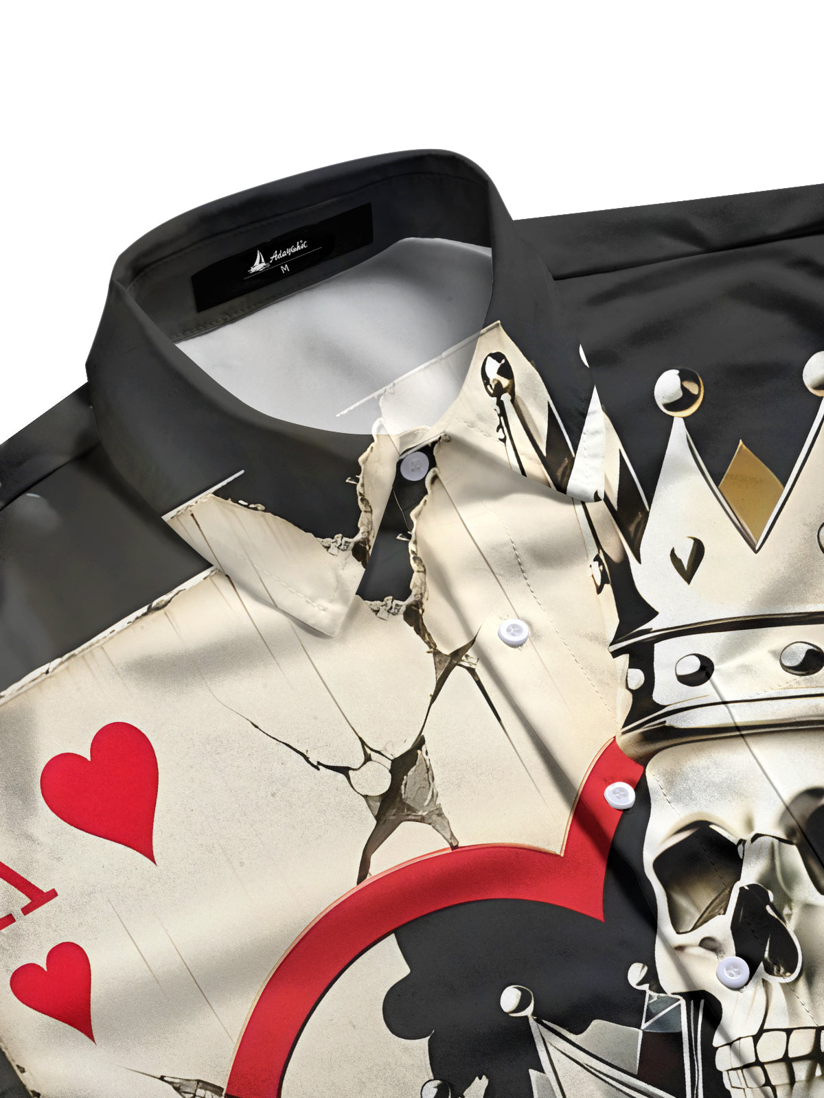 Poker Skull Men's Pocket Short Sleeve Shirts