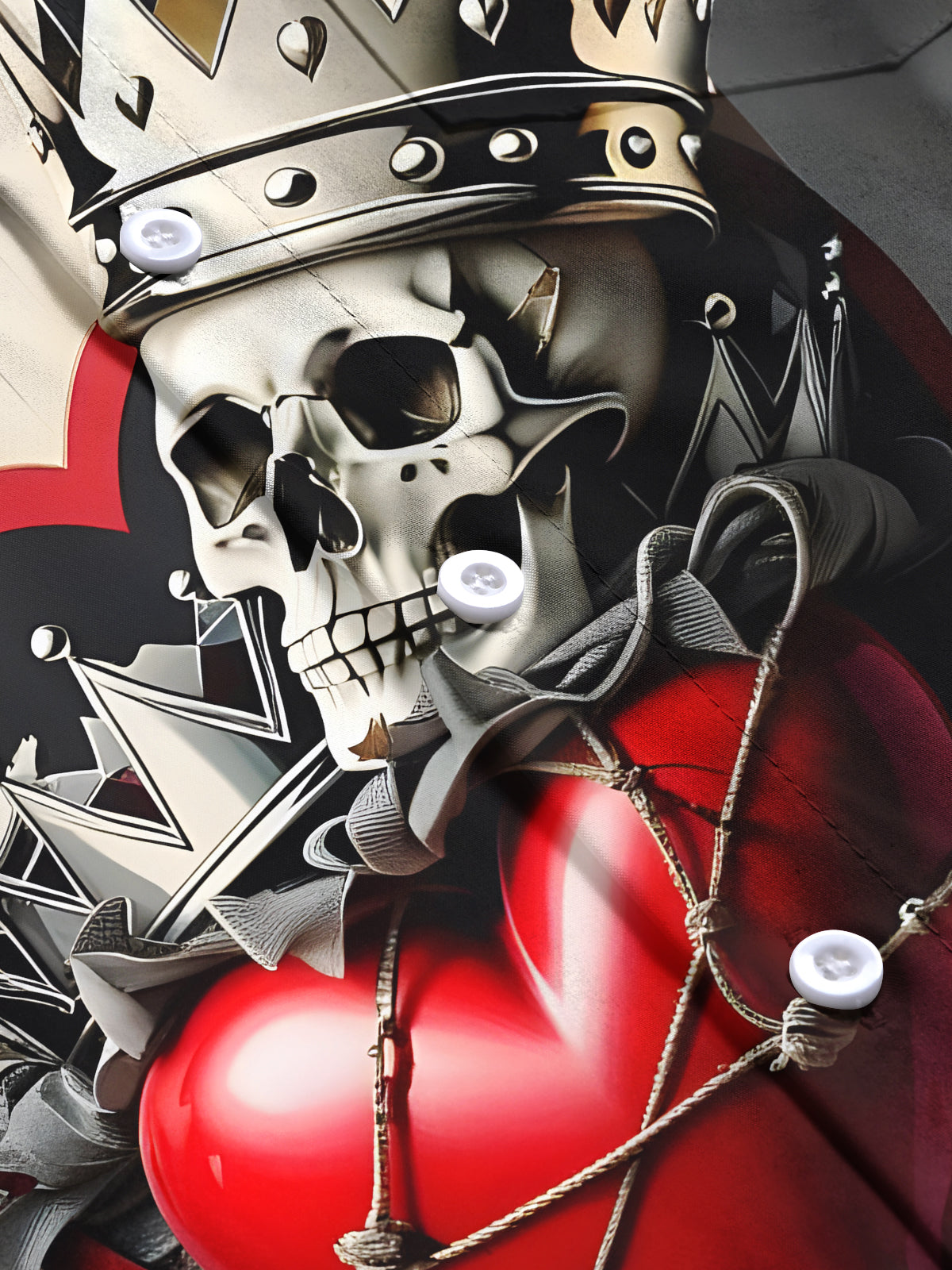 Poker Skull Men's Pocket Short Sleeve Shirts