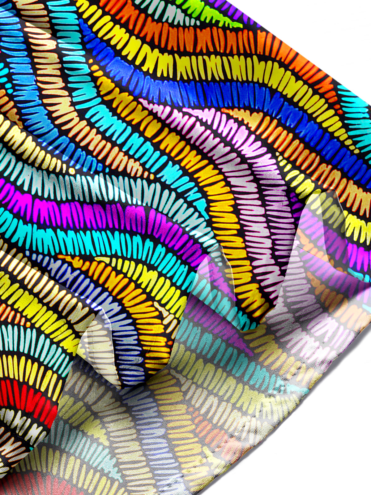 Multi-color Line Geometry Men's Pocket Short Sleeve Shirts