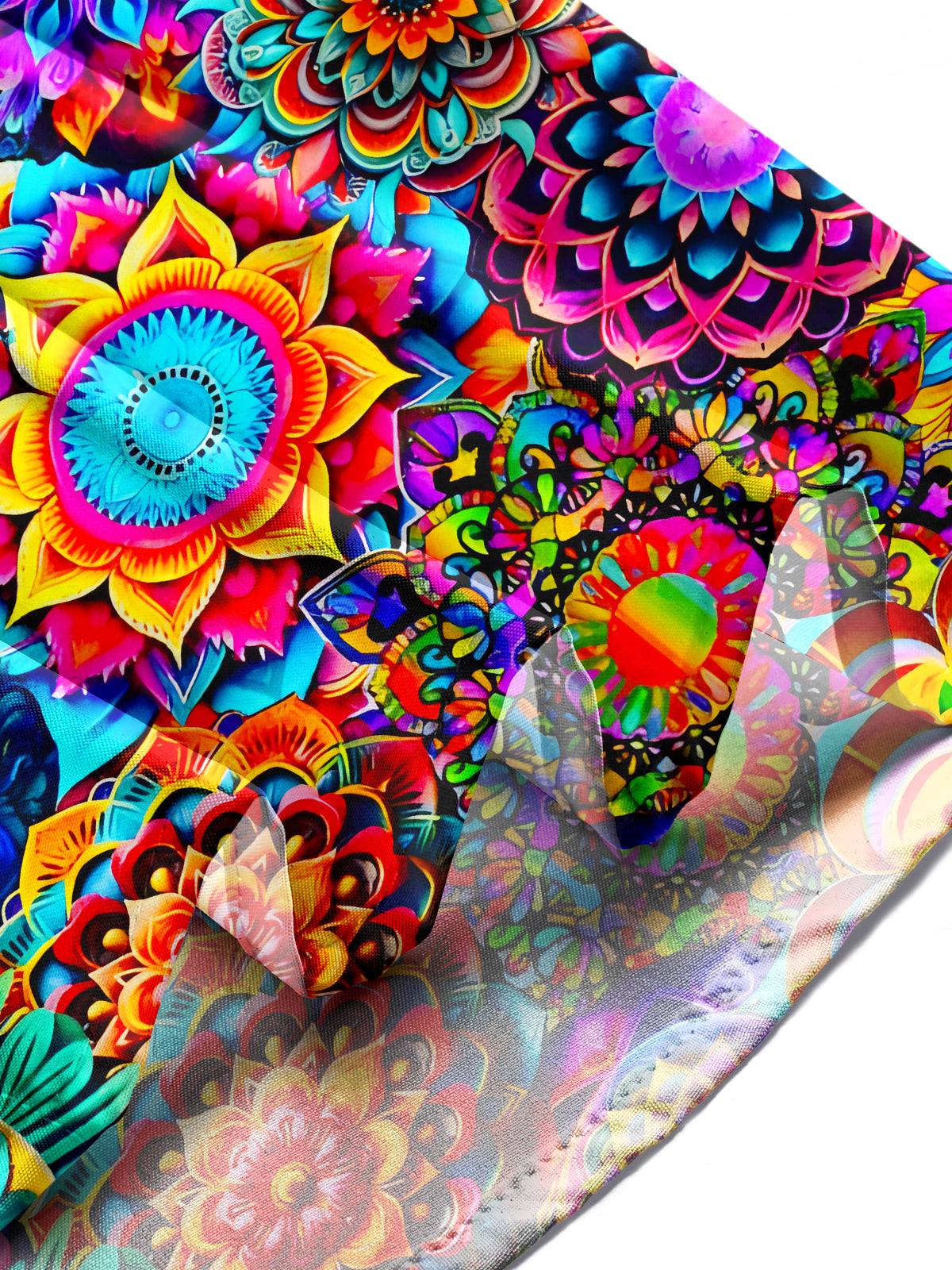 Hawaiian Colorful Mandala Men's Pocket Short Sleeve Shirts