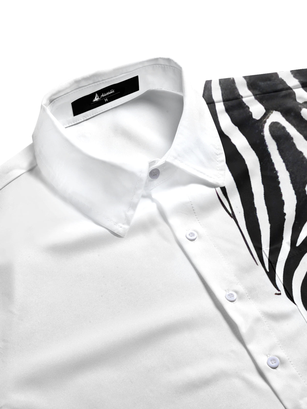 Zebra Print Men's Pocket Short Sleeve Shirts
