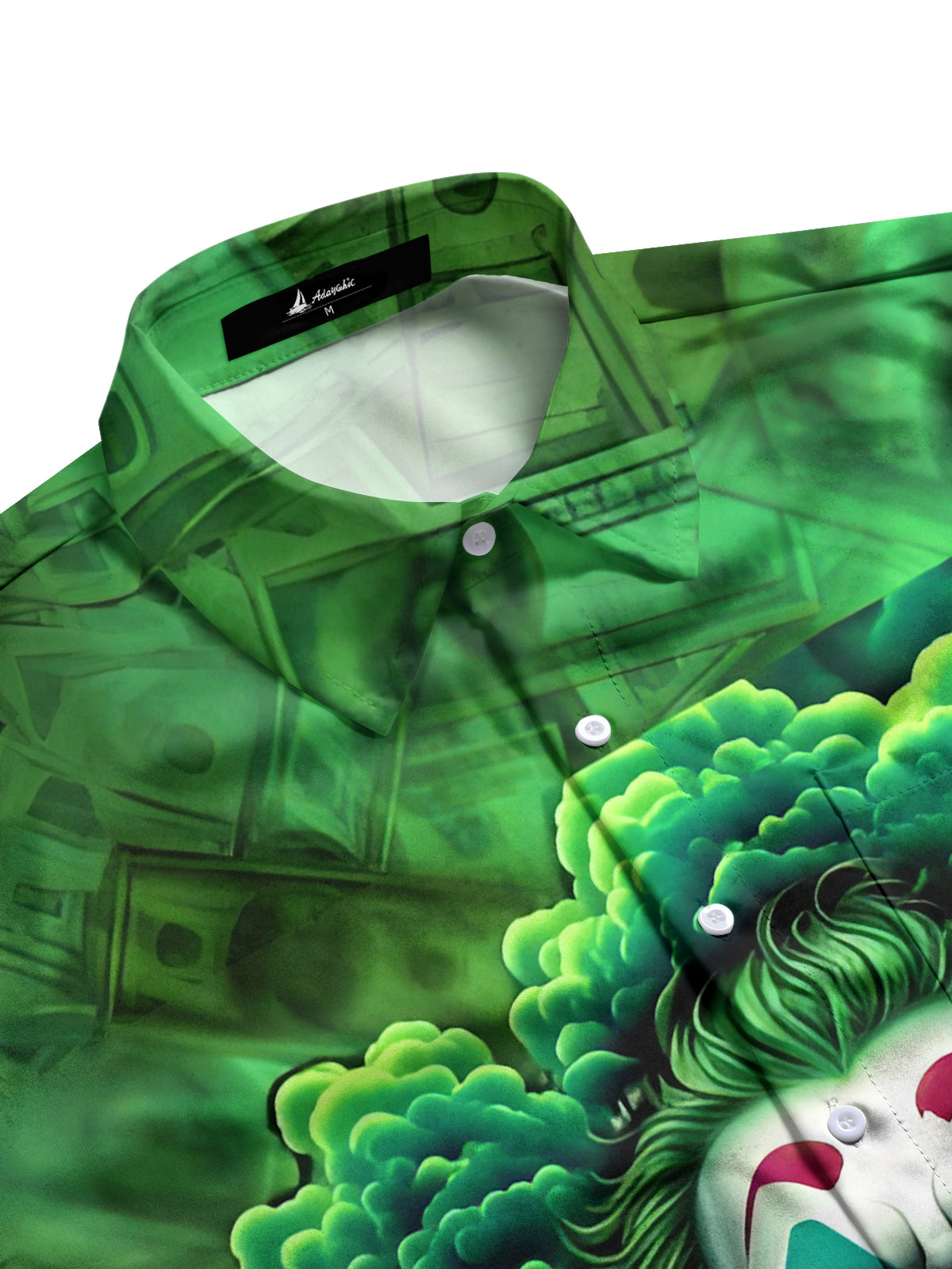 Joker Dollar Print Men's Pocket Short Sleeve Shirts