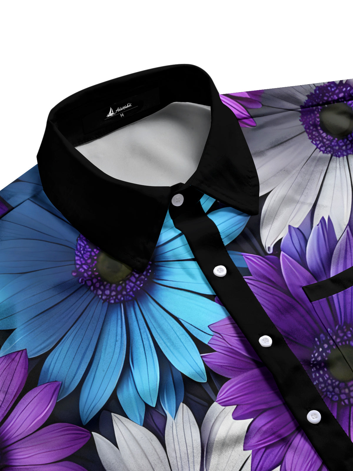 Floral Print Men's Pocket Short Sleeve Shirts