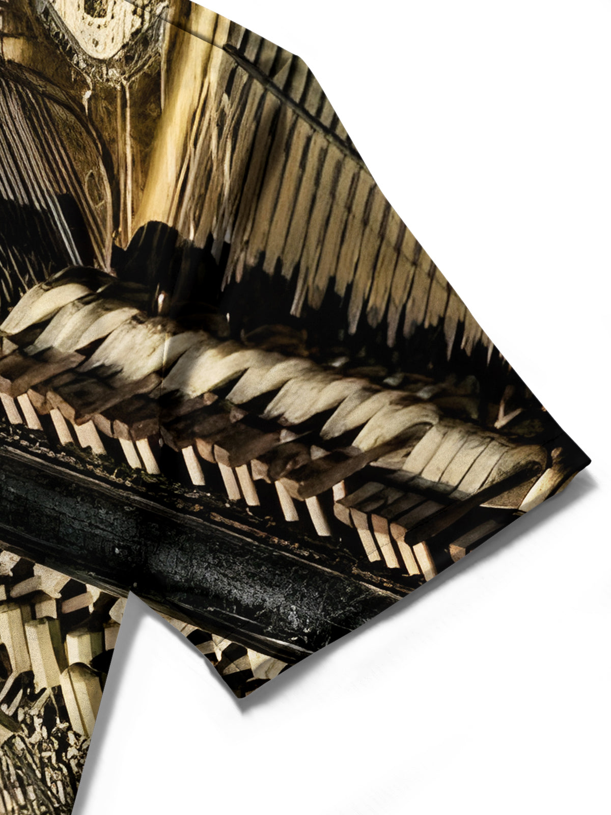 Piano Print Men's Pocket Short Sleeve Shirts