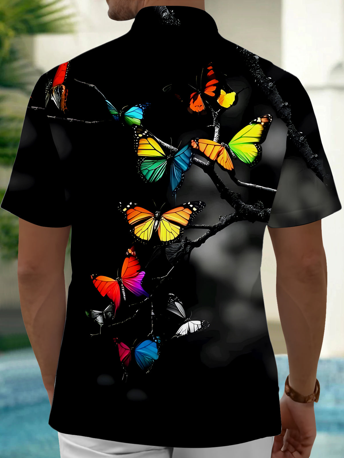Butterfly Men's Pocket Short Sleeve Shirts